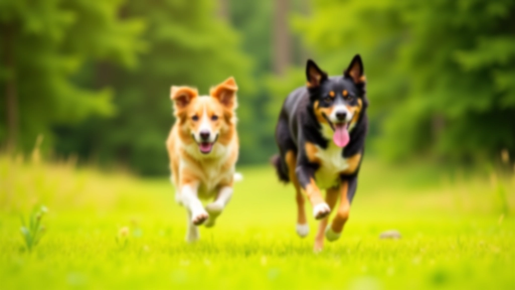 Dogs playing in a Czech forest clearing